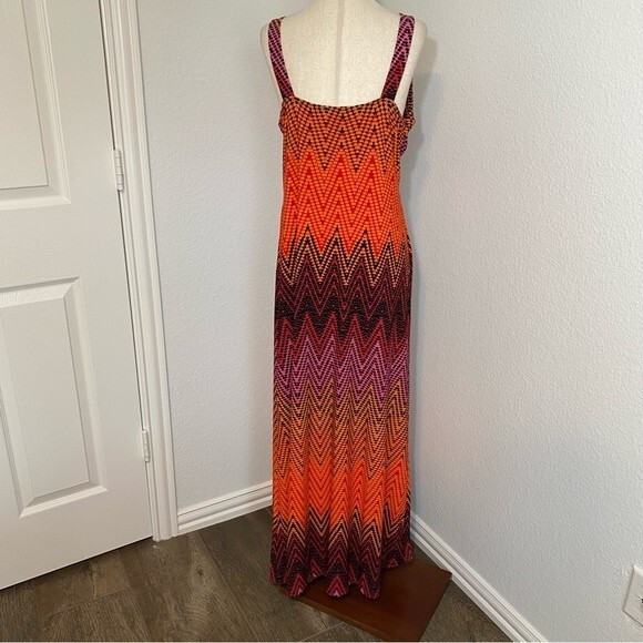 New Directions Maxi V Neck Sleeveless Empire Waist Sundress Cover Up Size L - Picture 6 of 12